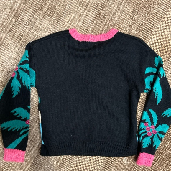 Hooked Up by IOT Ugly Christmas XMAS Sweater Cool  Pink Flamingo Pom Pom XS - Picture 2 of 4